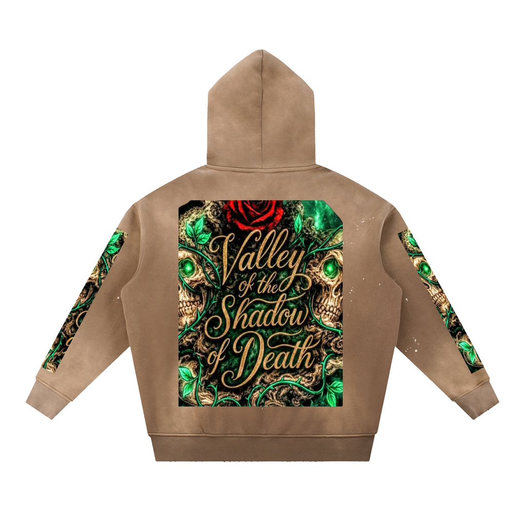 Vintage Washed Frayed Fleece Hoodie