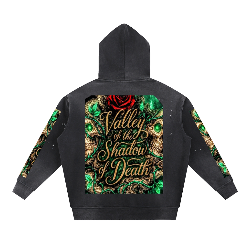 Vintage Washed Frayed Fleece Hoodie