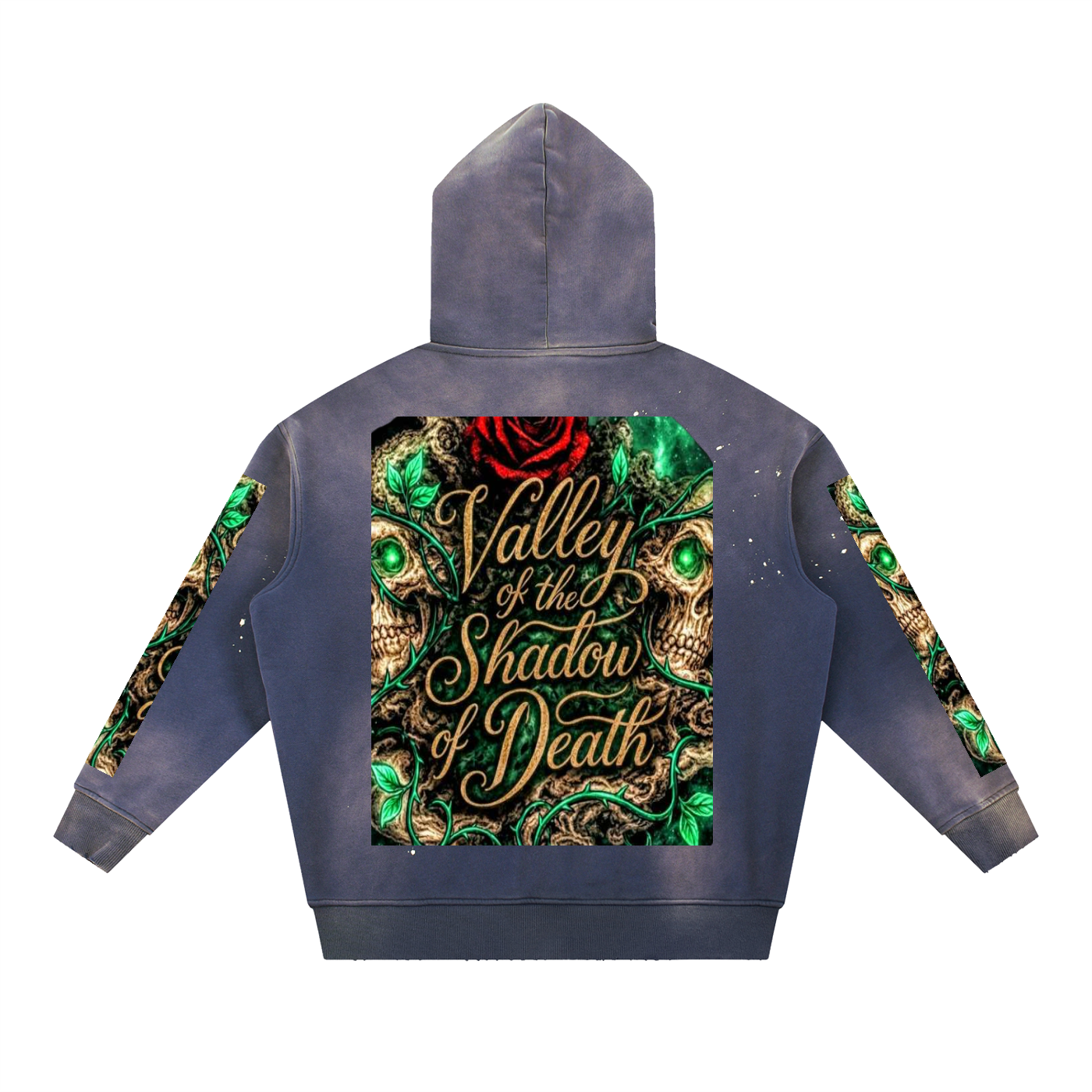 Vintage Washed Frayed Fleece Hoodie