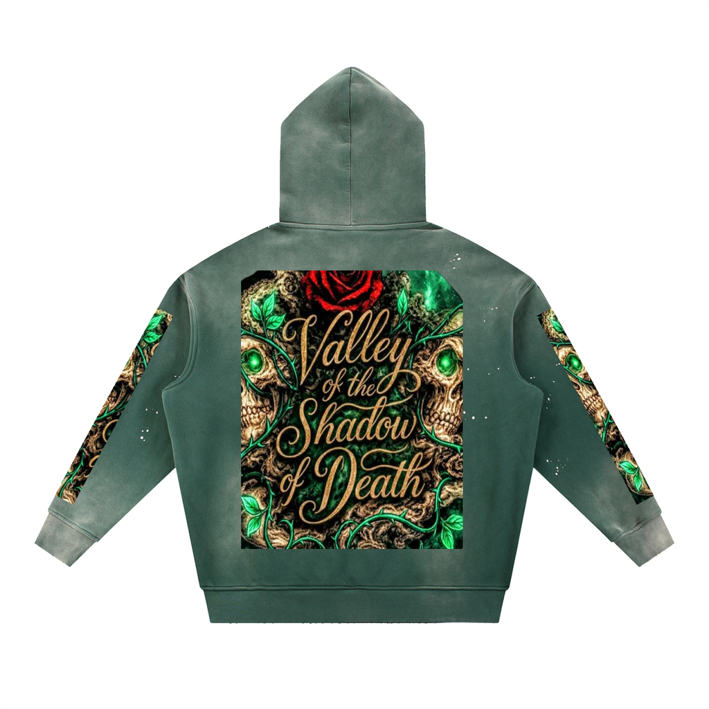 Vintage Washed Frayed Fleece Hoodie