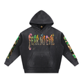 Vintage Washed Frayed Fleece Hoodie